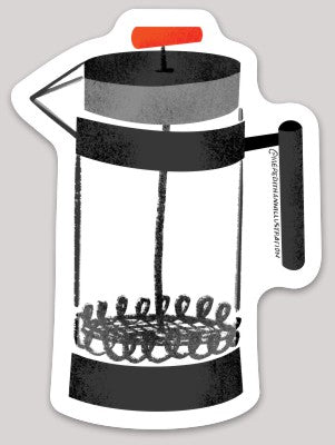 Curly French Press Sticker