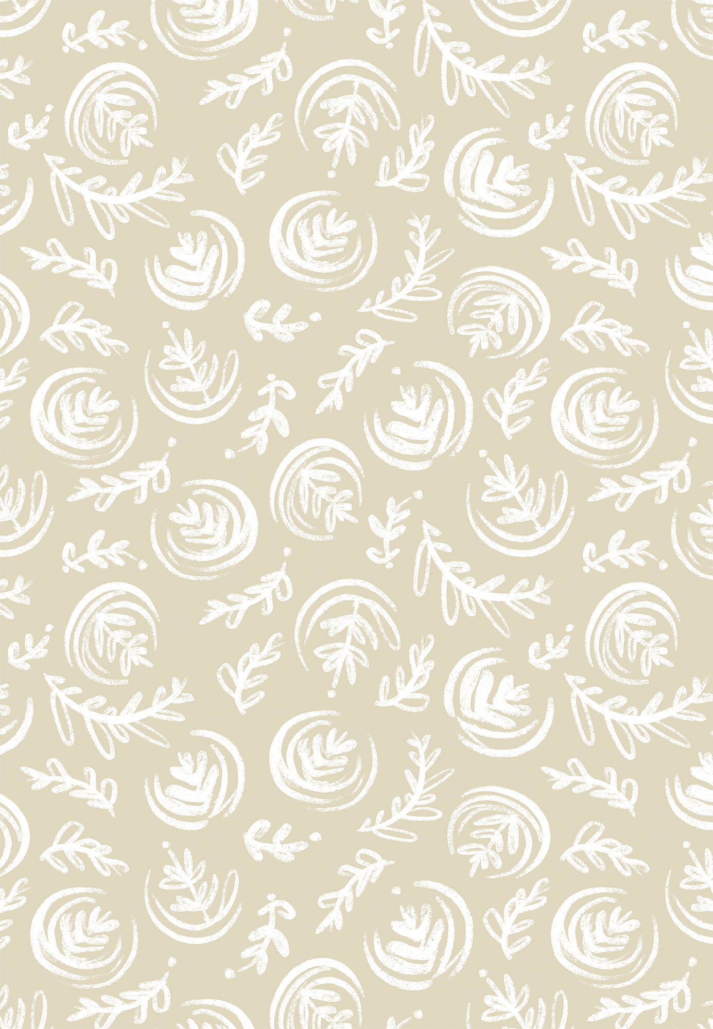 White & Gold Floral Gift Wrap