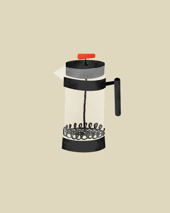 Curly French Press Sticker