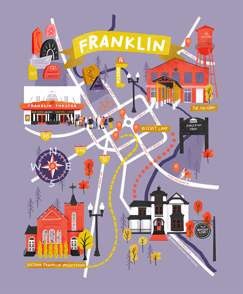 Franklin Map Print