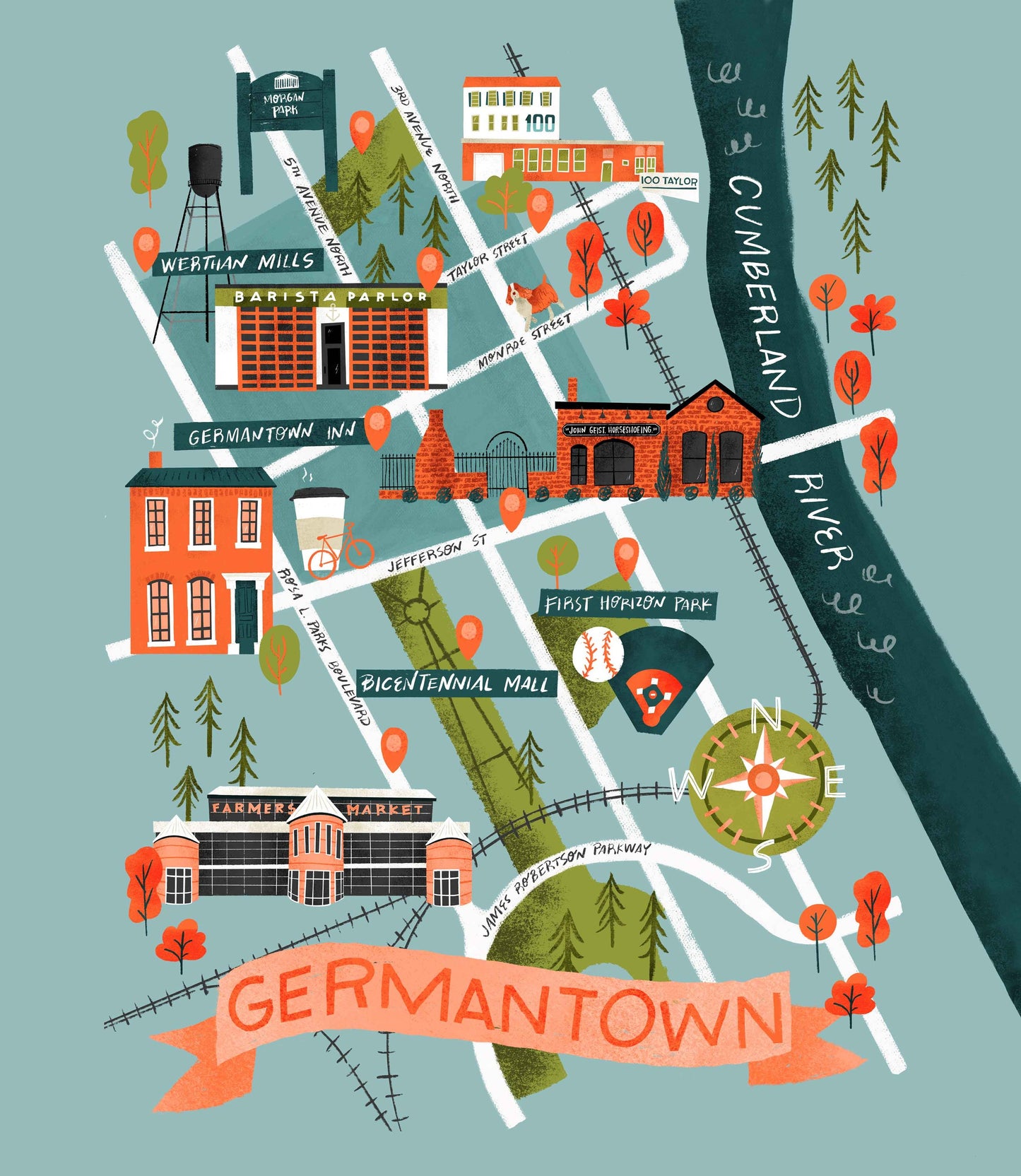 Germantown Map Print