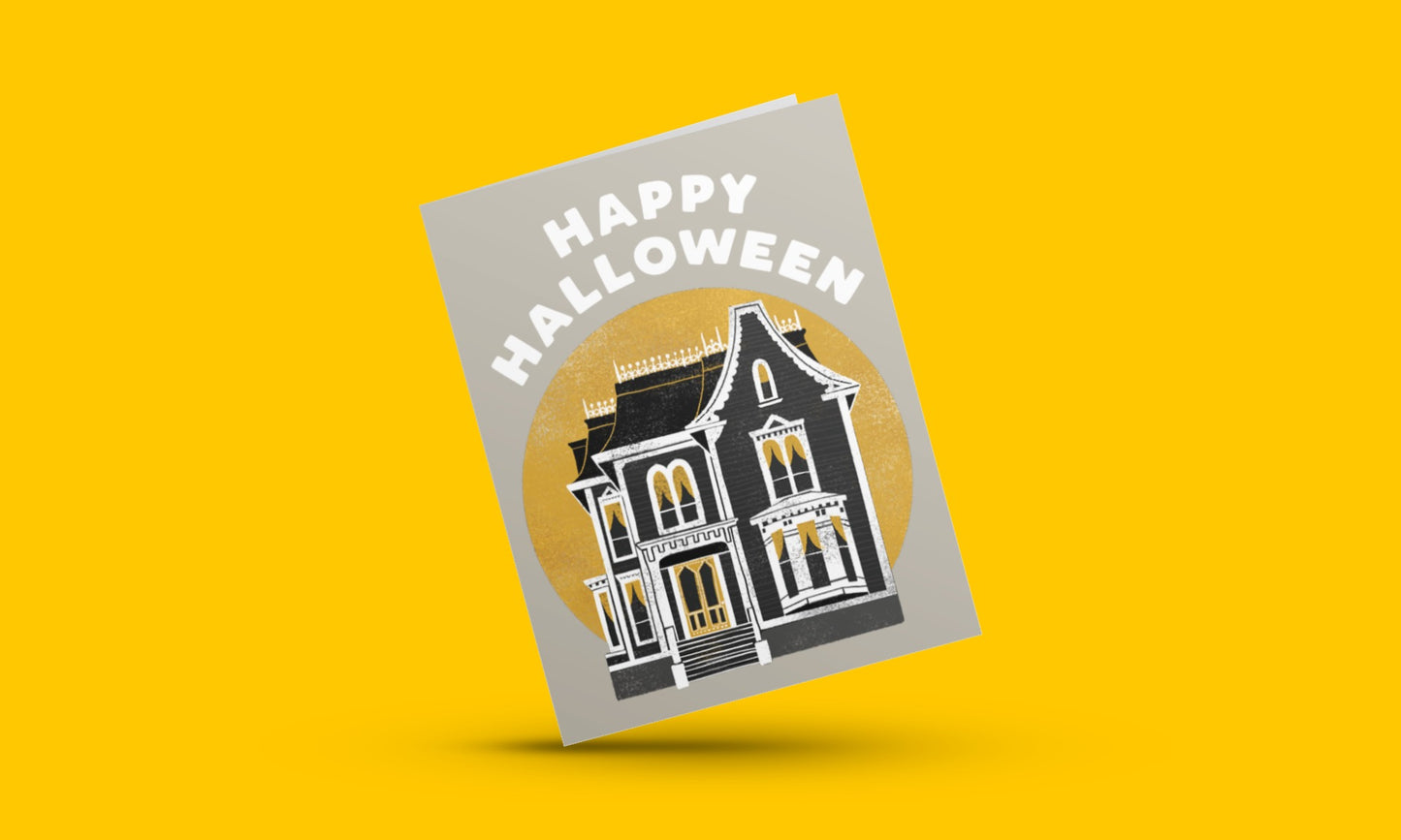 Happy Halloween (Spooky House) Card